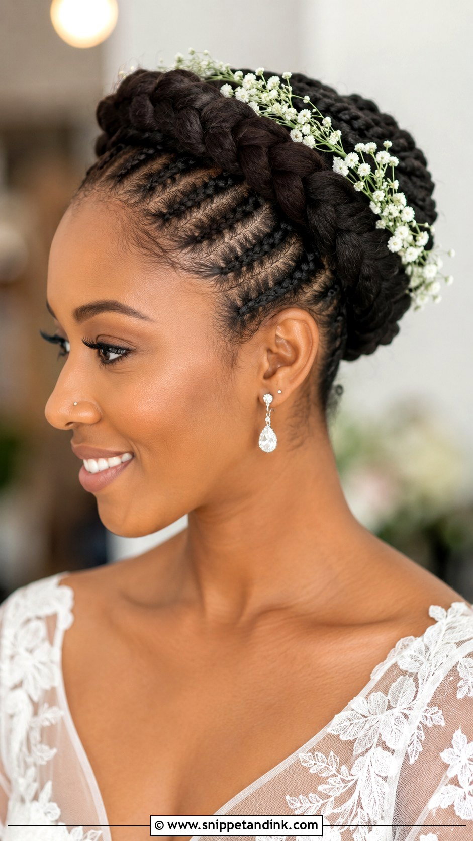 Braided Crown Updo - Snippet and Ink - 25 Natural Hair Updo Wedding Ideas