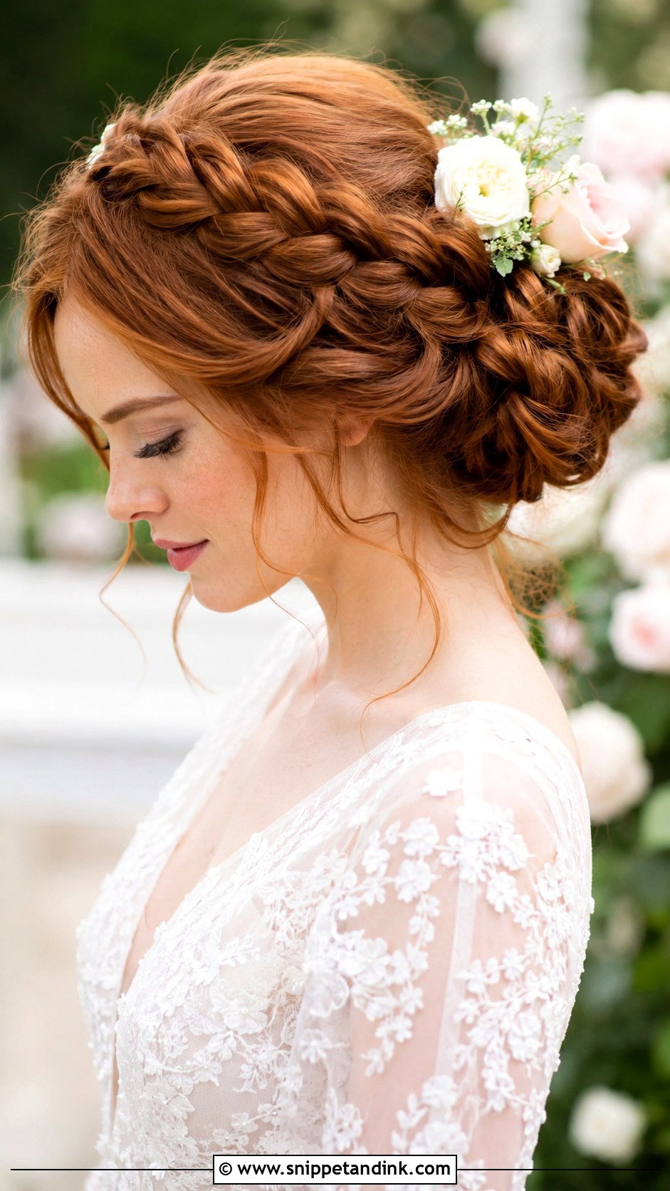Braided Crown Updo With Bun - Snippet and Ink - 20 Elegant Wedding Hair Updo Ideas