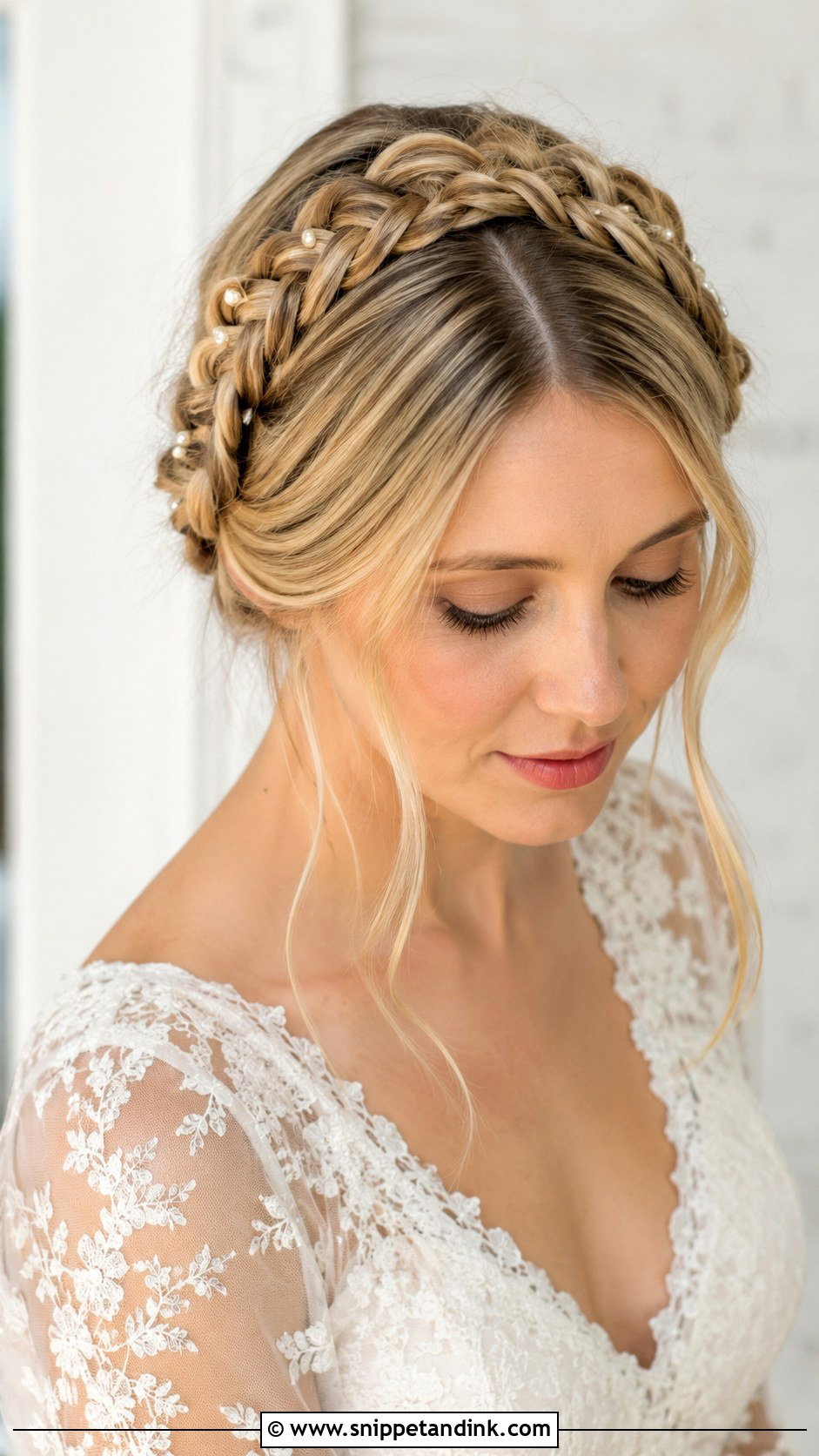 Braided Crown Updo for Brides - Snippet and Ink - 20 Wedding Braids for Long Hair