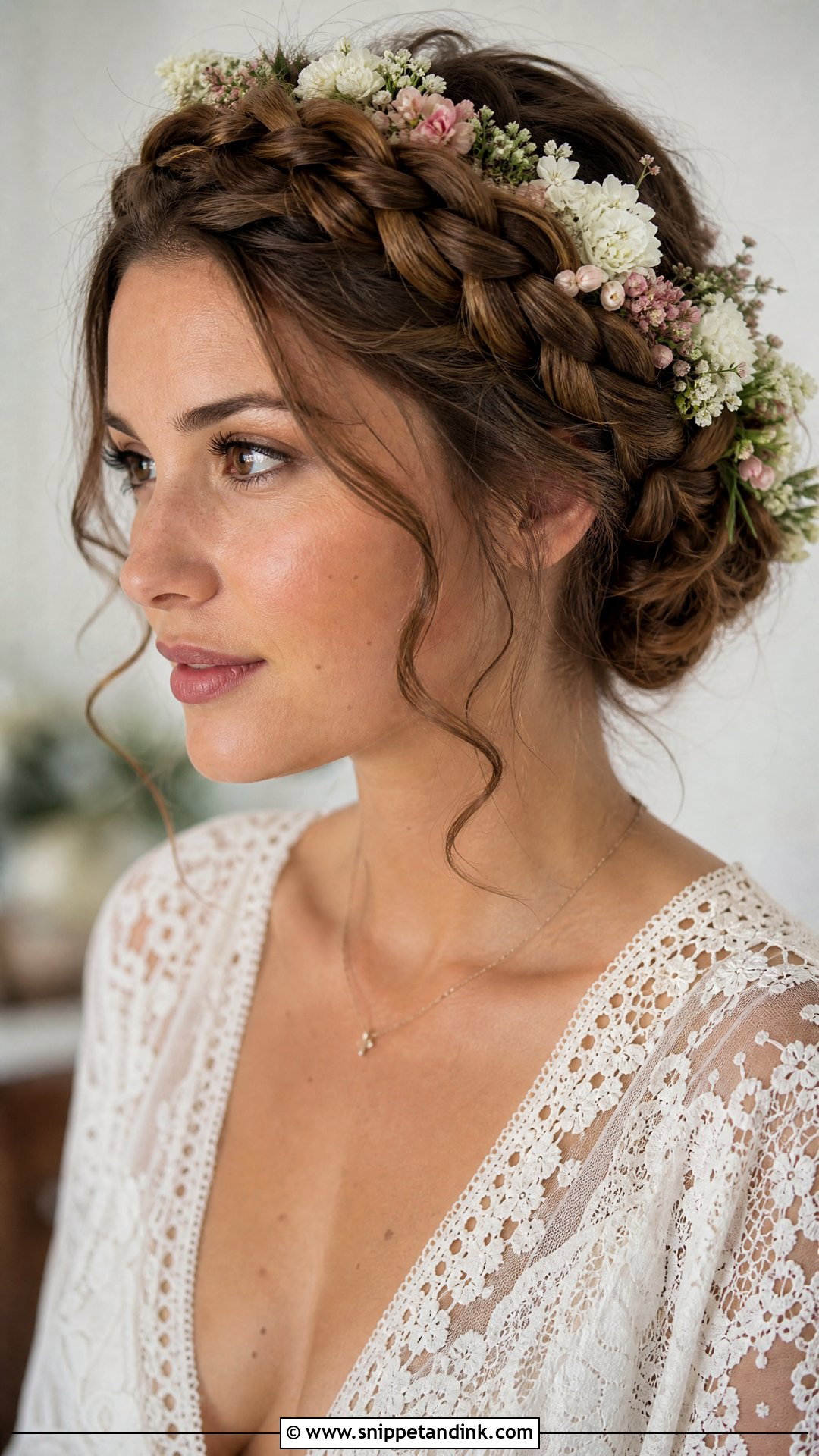 Braided Crown Updo for Brides - Snippet and Ink - 20 Wedding Hair Updos
