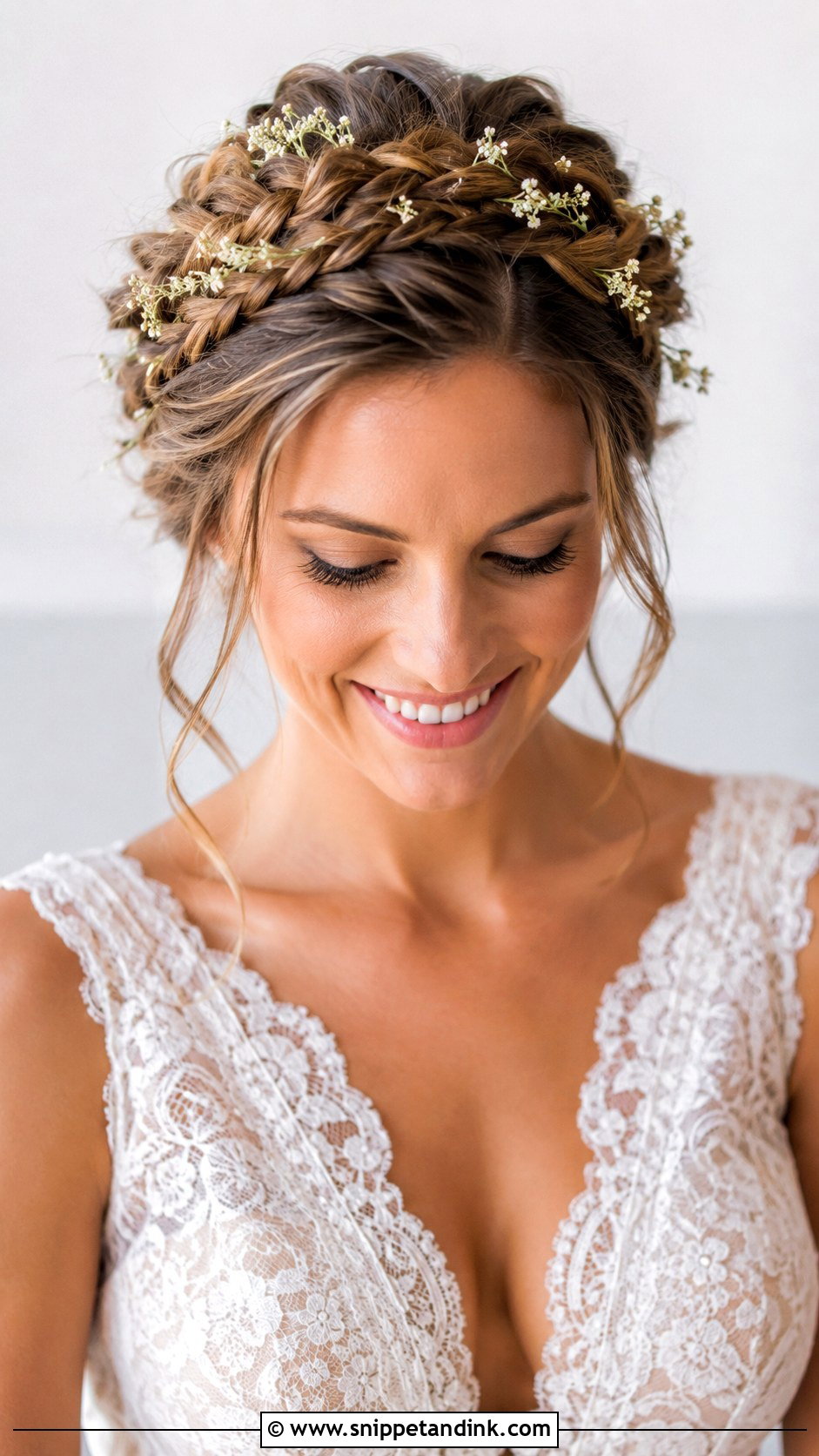 Braided Crown Updo for Brides - Snippet and Ink - 25 Hair Up Dos for Weddings
