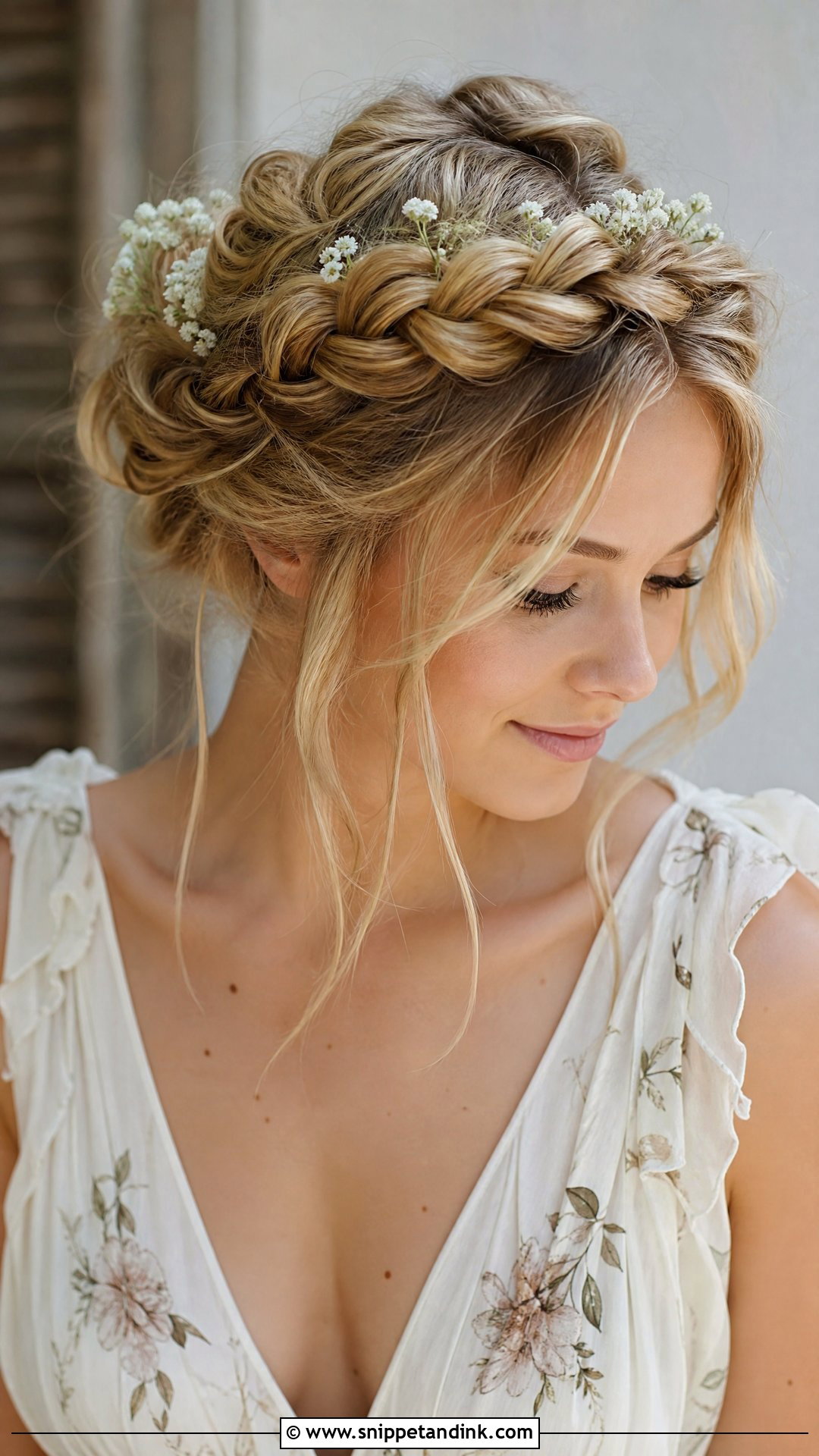 Braided Crown Updo for Long Hair - Snippet and Ink - 20 Wedding Guest Updos for Long Hair