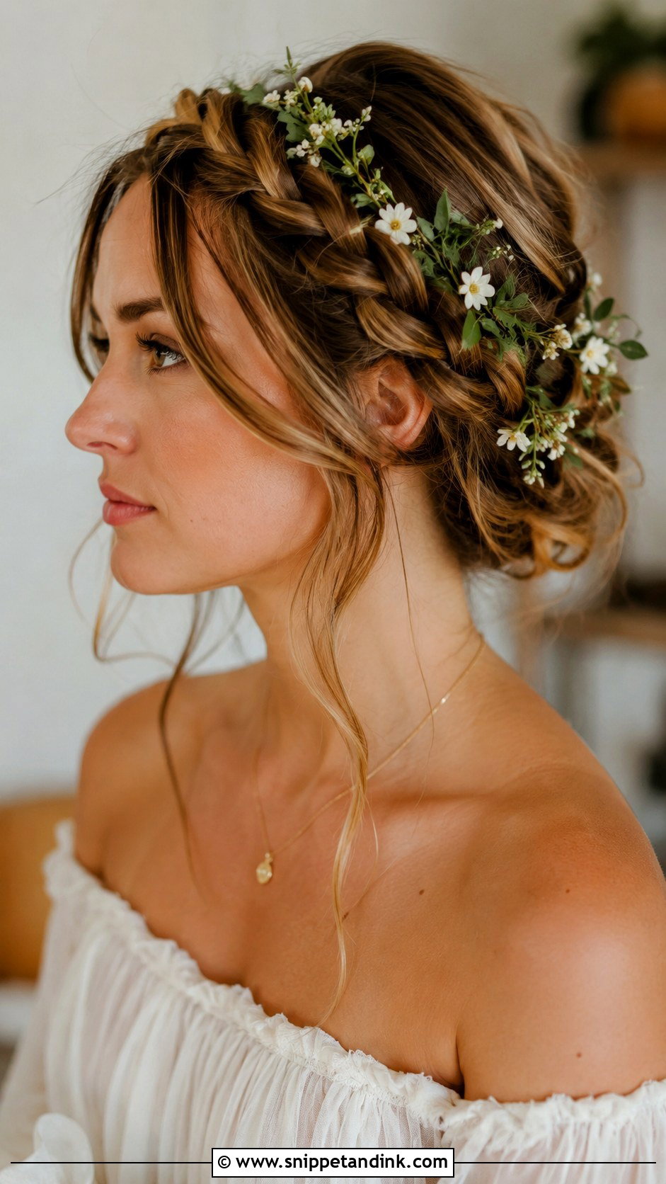 Braided Crown Updo for Medium Hair - Snippet and Ink - 20 Medium Hair Updo for Wedding Ideas
