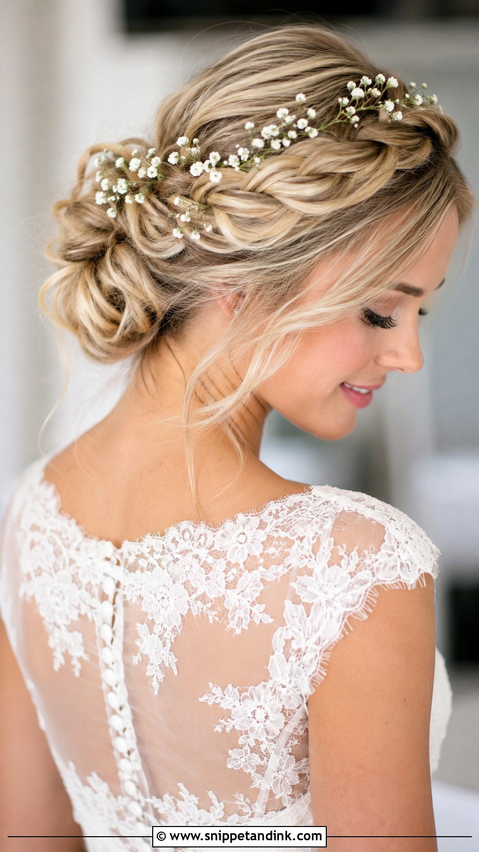 Braided Crown Updo for Medium Hair - Snippet and Ink - 30 Wedding Updos for Medium Hair