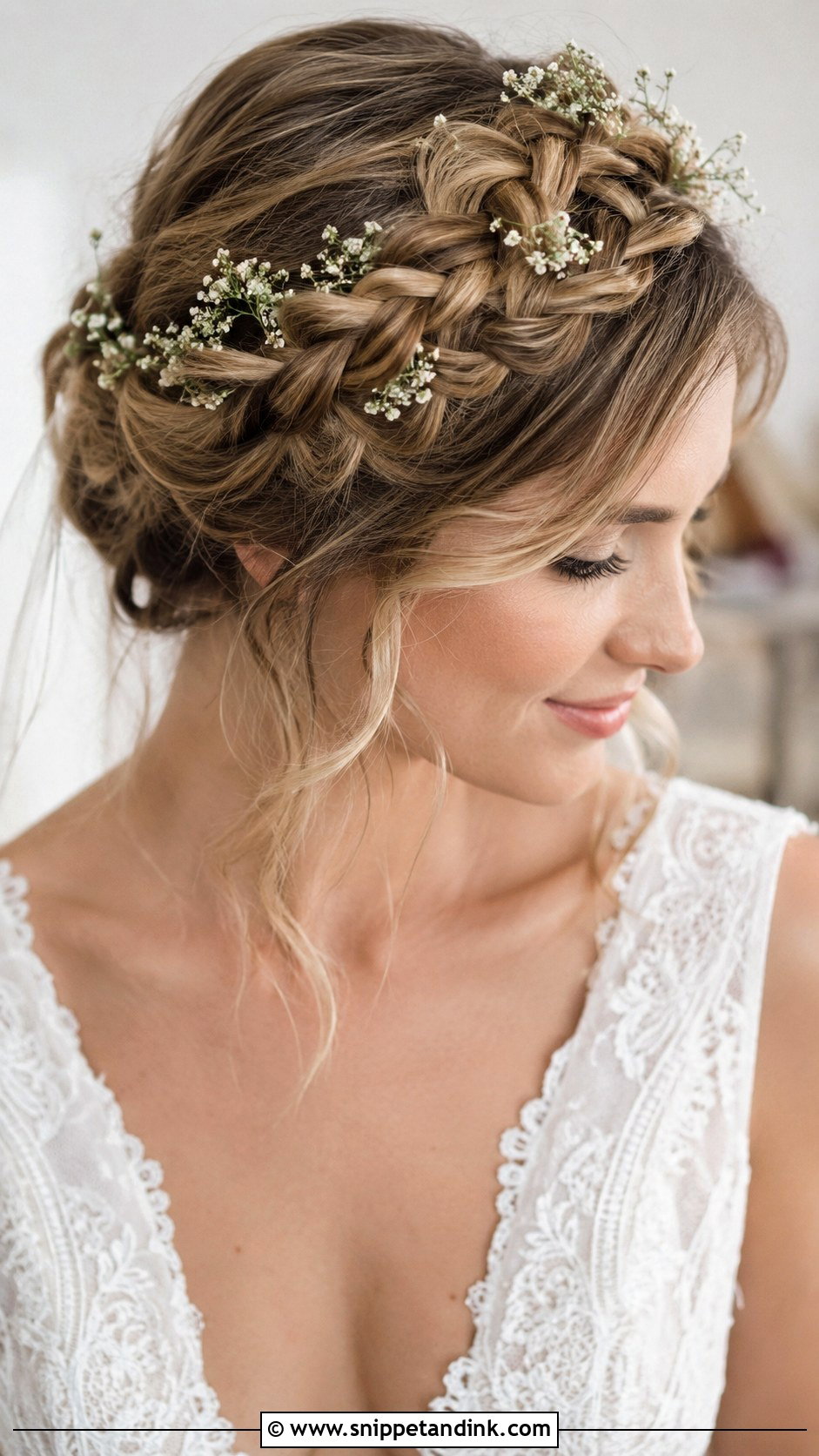 Braided Crown Updo for Short Hair - Snippet and Ink - 25 Wedding Updos for Short Hair