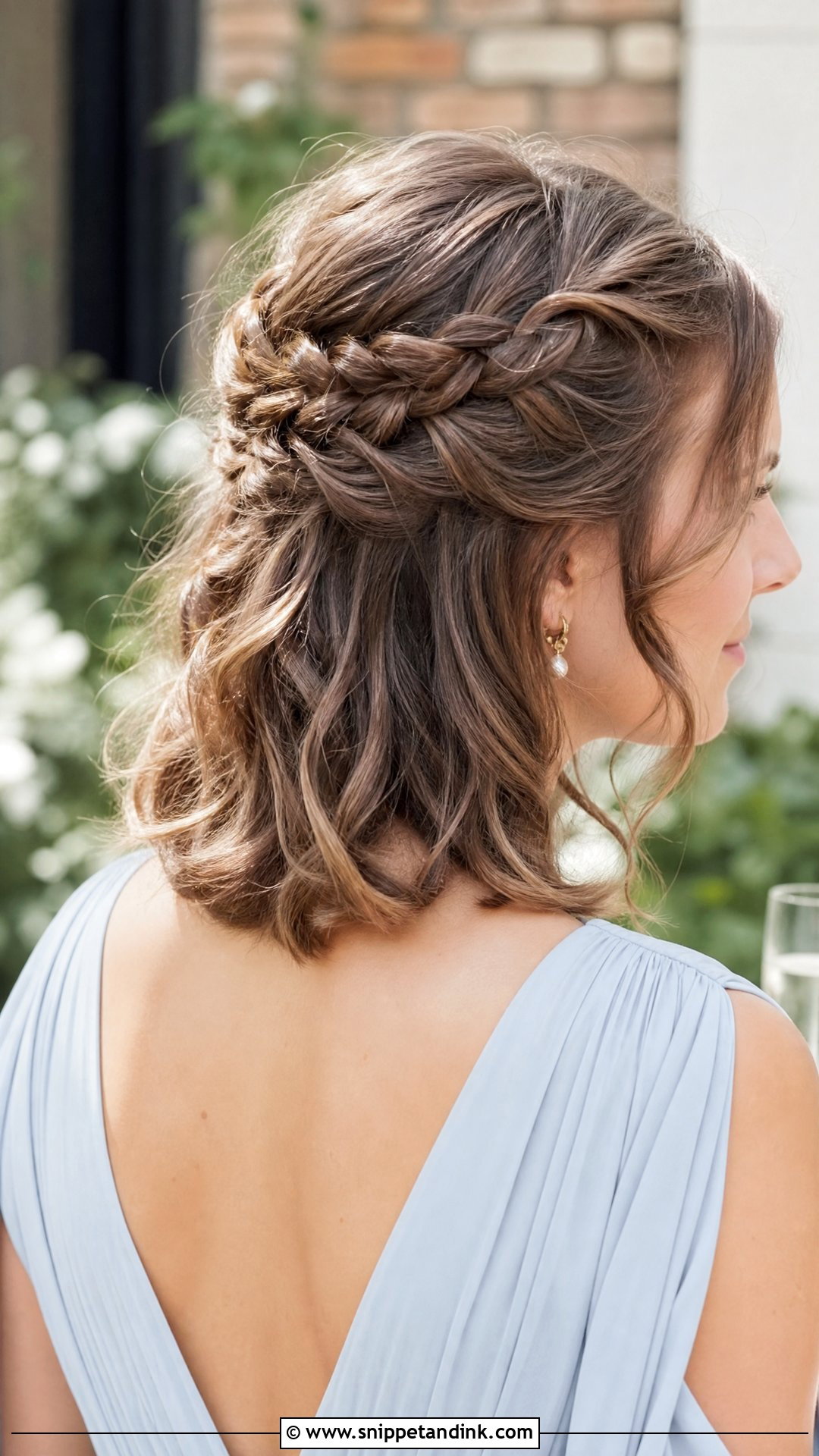 Braided Crown Wedding Guest Hair - Snippet and Ink - 15 Easy Medium Length Wedding Guest Hairstyles