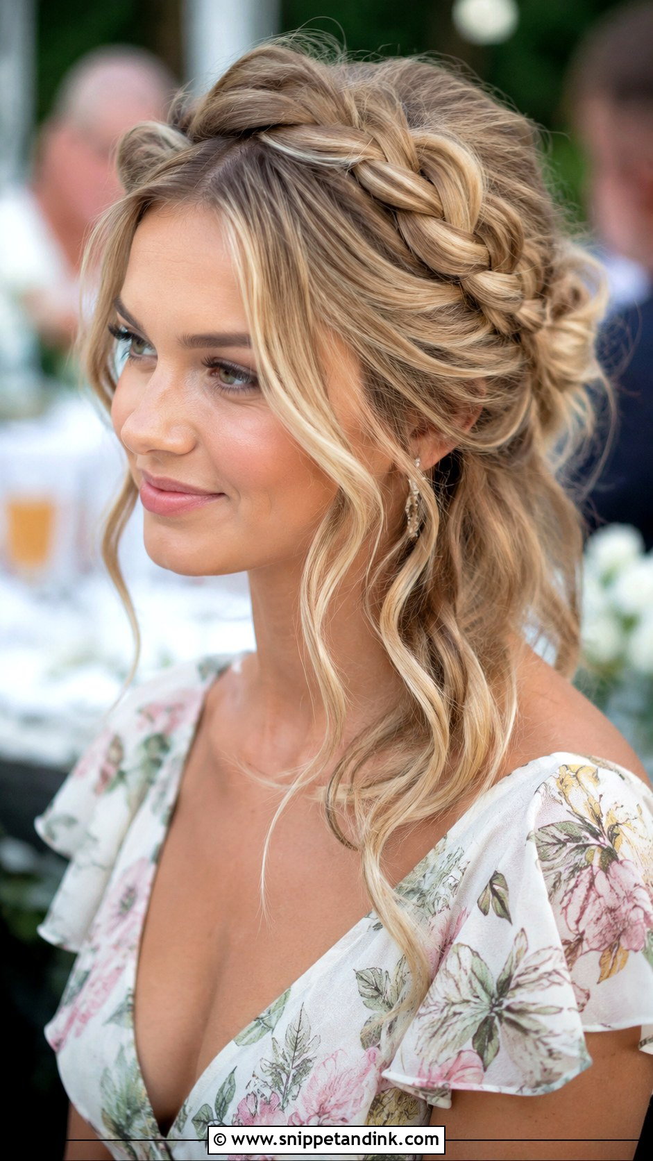 Braided Crown Wedding Guest Hair - Snippet and Ink - 15 Hairstyles for Friends Wedding
