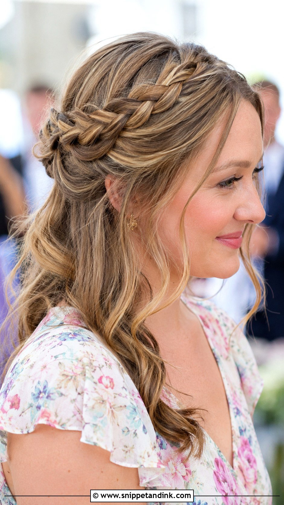 Braided Crown Wedding Guest Hair - Snippet and Ink - 20 Hair Do Wedding Guest Ideas