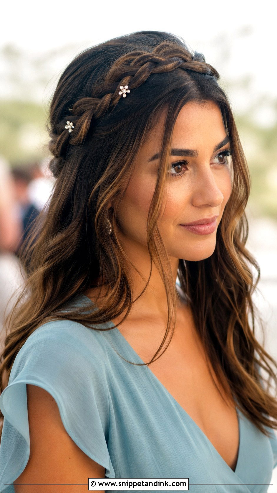 Braided Crown Wedding Guest Hairstyle - Snippet and Ink - 15 Hairstyle for Wedding Guests Ideas