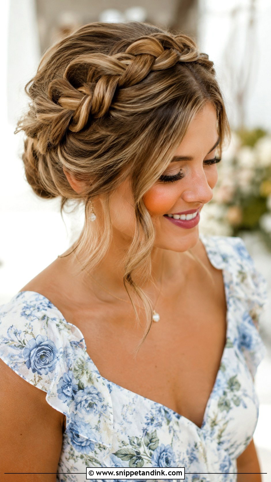 Braided Crown Wedding Guest Hairstyle - Snippet and Ink - 15 Hairstyles to Attend a Wedding