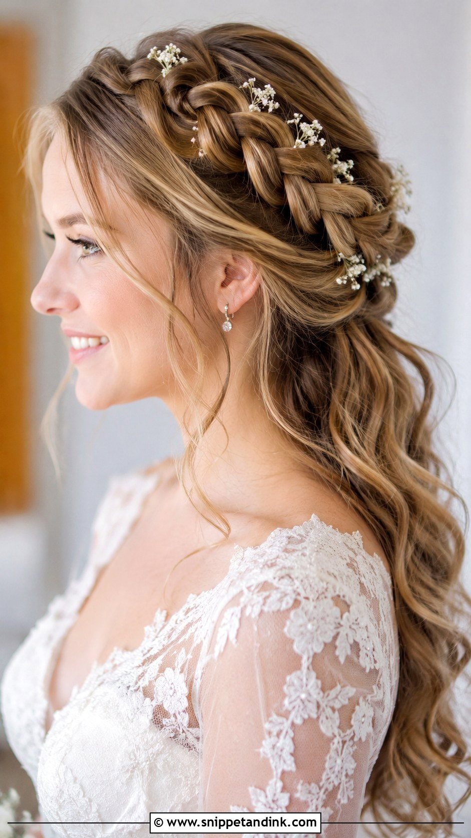 Braided Crown Wedding Hair - Snippet and Ink - 20 Hairdo for Long Hair Wedding Ideas