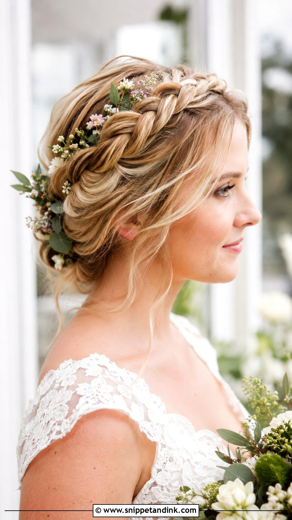 Braided Crown Wedding Hair - Snippet and Ink - 20 Cute Wedding Hair Ideas