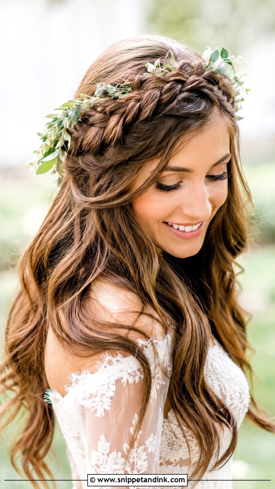Braided Crown Wedding Hair Down - Snippet and Ink - 35 Wedding Hair Down Ideas