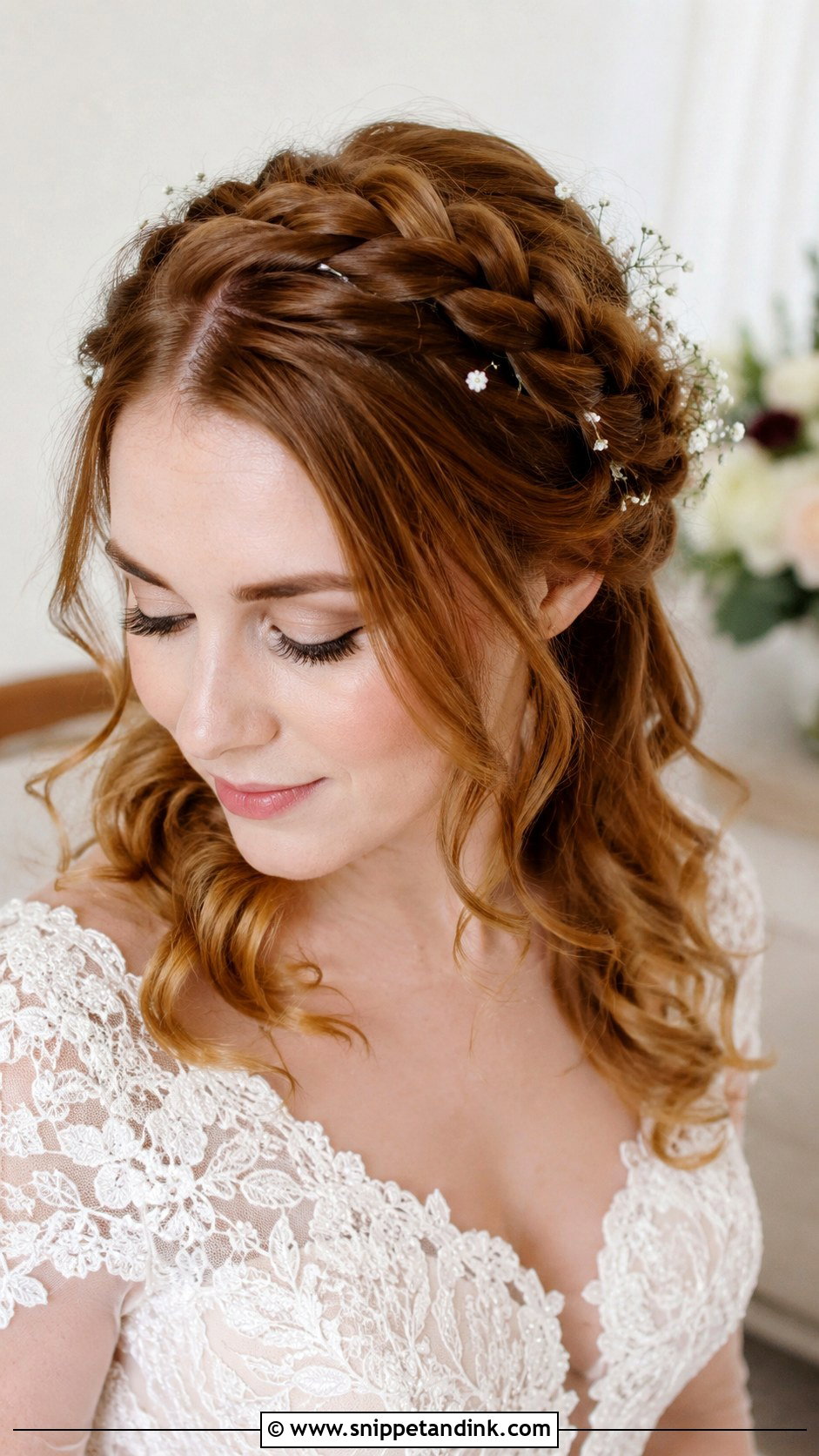 Braided Crown Wedding Hair With Curls - Snippet and Ink - 15 Wedding Hair with Braids and Curls