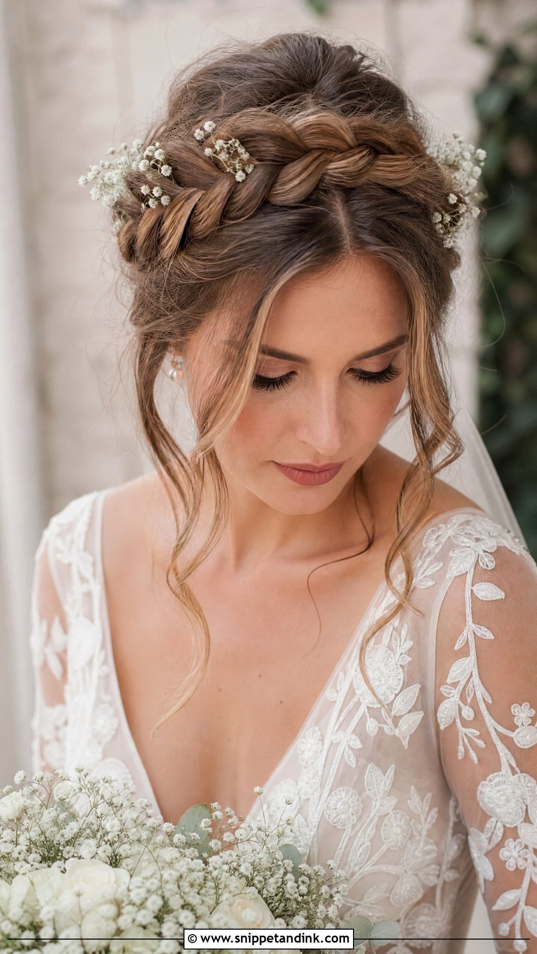 Braided Crown Wedding Hair for Medium Length - Snippet and Ink - 20 Wedding Hair for Medium Length Ideas