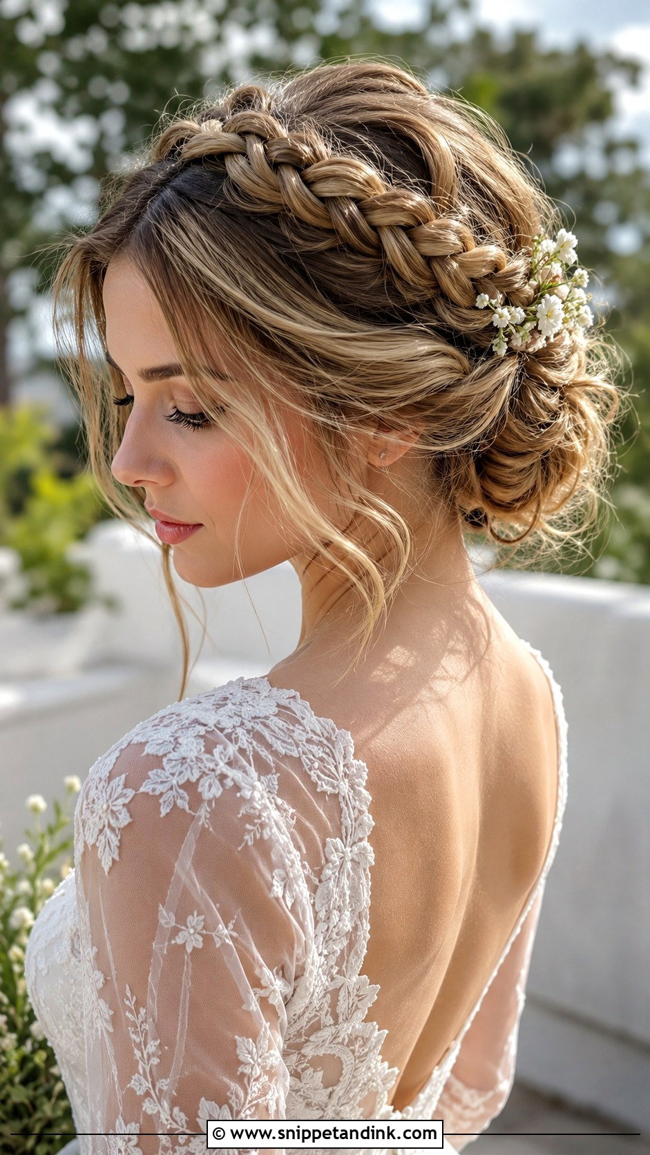 Braided Crown Wedding Hairdo For Round Face - Snippet and Ink - 15 Hairdo for Round Face Wedding Ideas