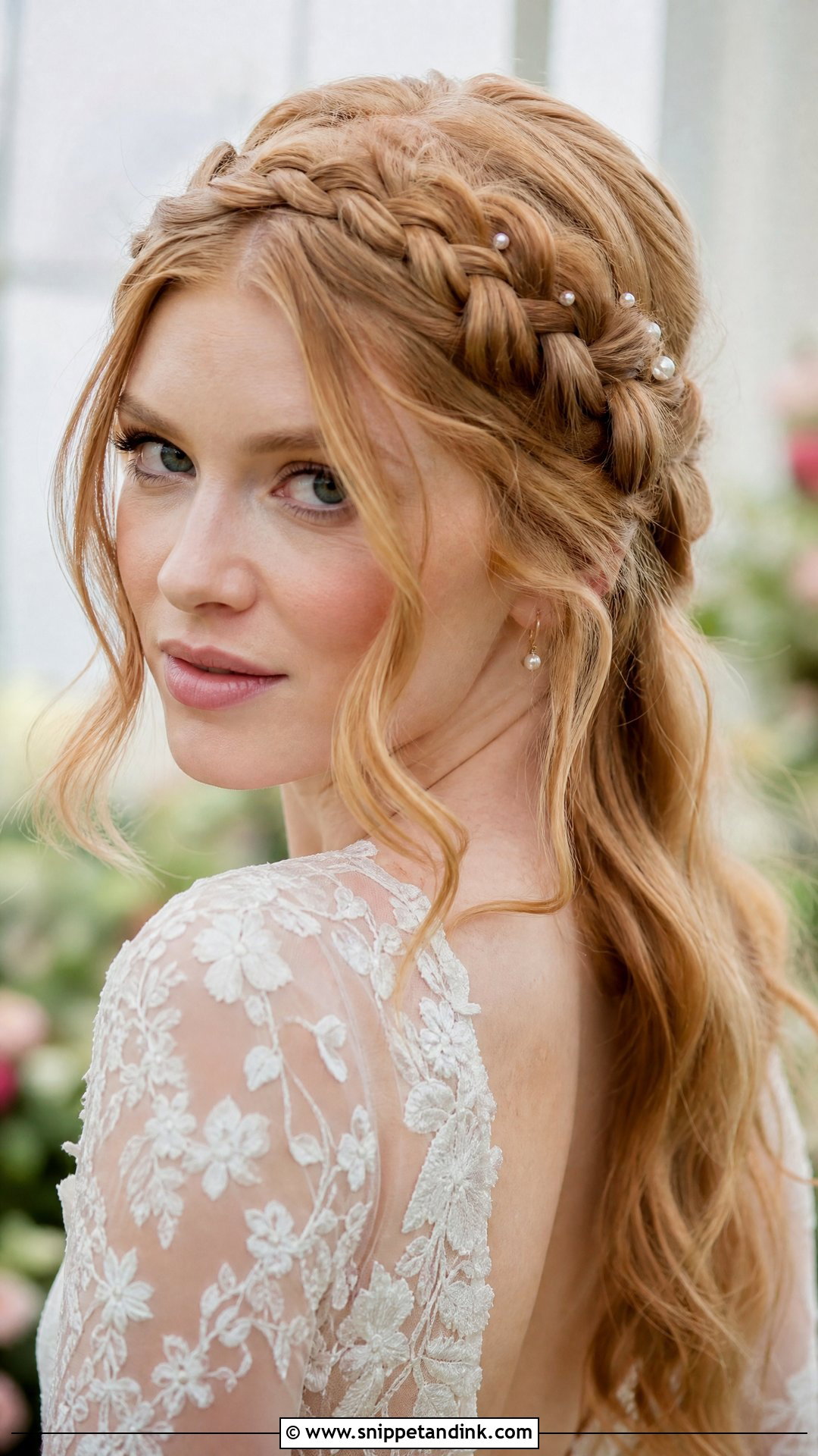 Braided Crown Wedding Hairstyle - Snippet and Ink - 15 Big Forehead Hairstyles for Wedding