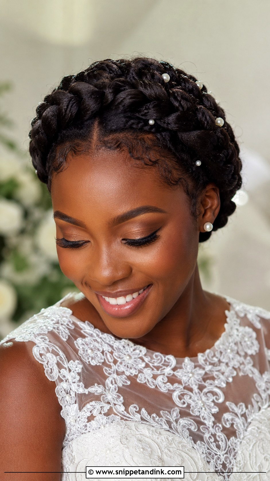 Braided Crown Wedding Hairstyle - Snippet and Ink - 15 Wedding Hairstyles for Black Brides