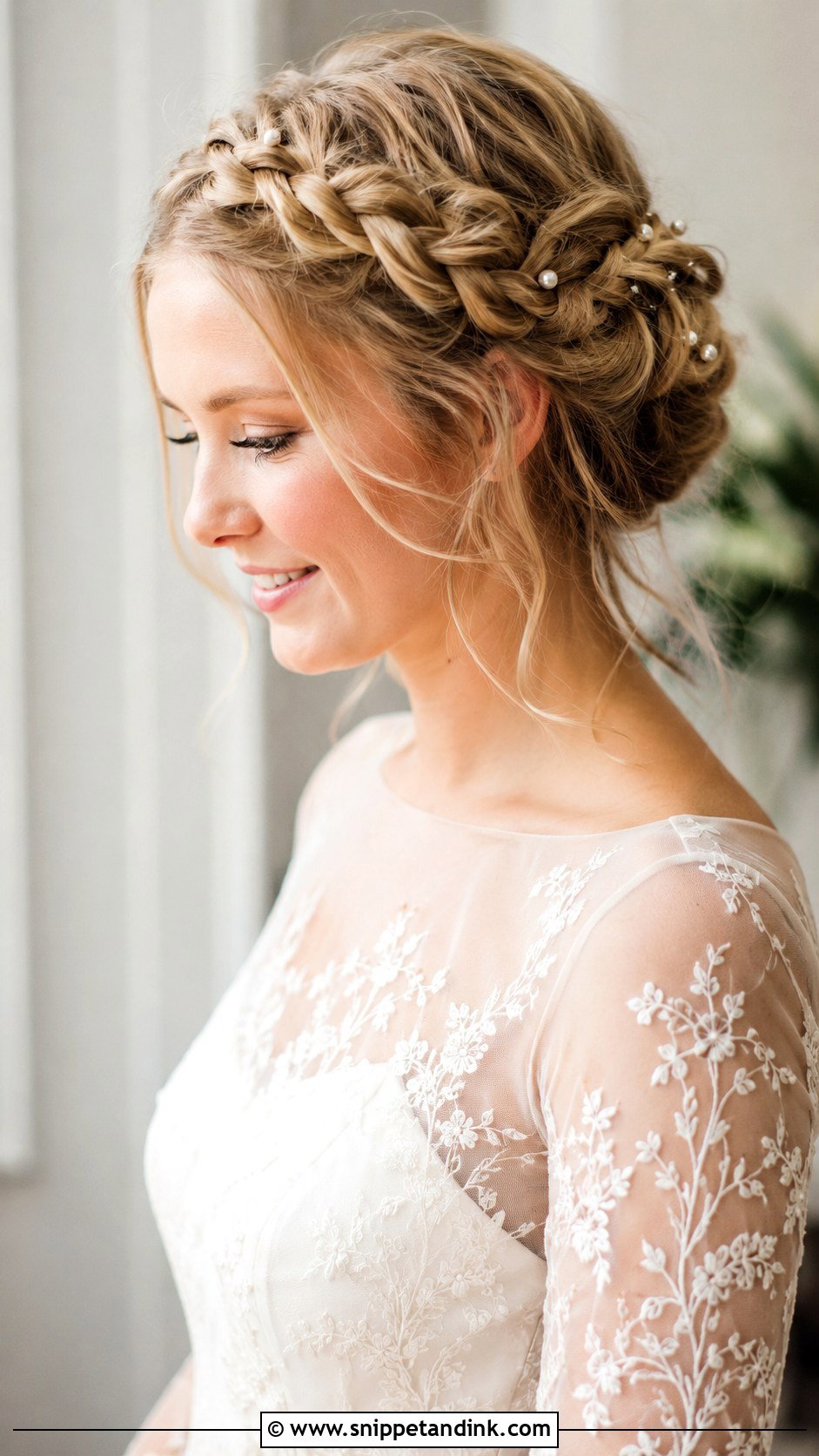 Braided Crown Wedding Hairstyle - Snippet and Ink - 15 Wedding Hairstyles with Braid