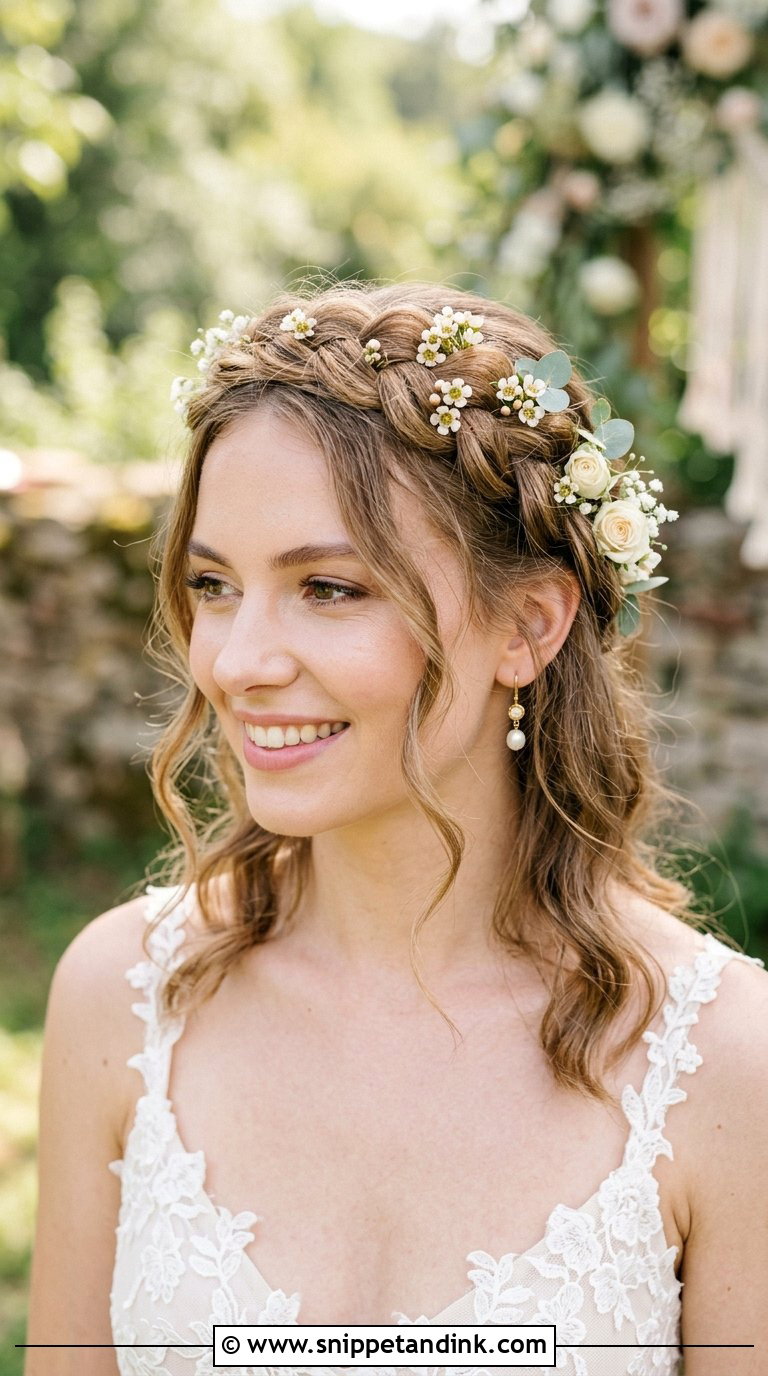 Braided Crown Wedding Hairstyle - Snippet and Ink - 20 Bride Hair Ideas