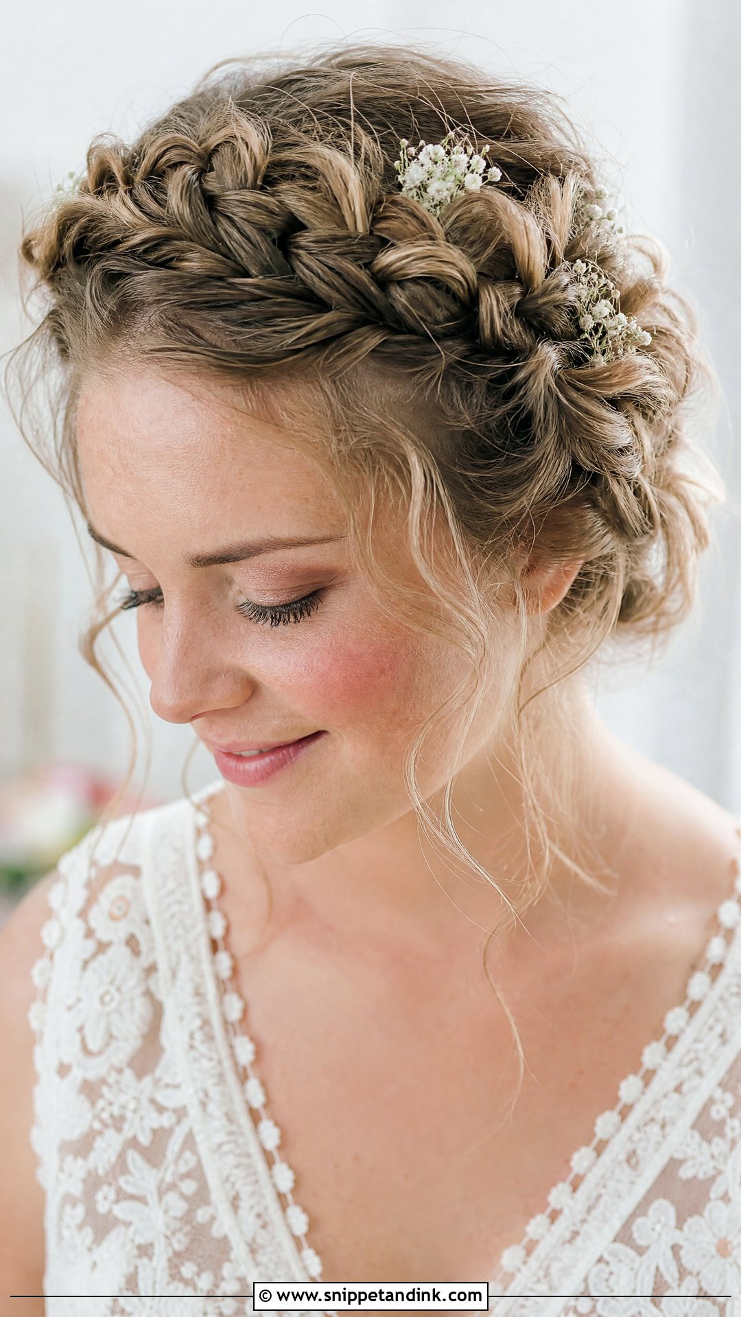 Braided Crown Wedding Hairstyle - Snippet and Ink - 15 Easy Do It Yourself Bride Wedding Hairstyles