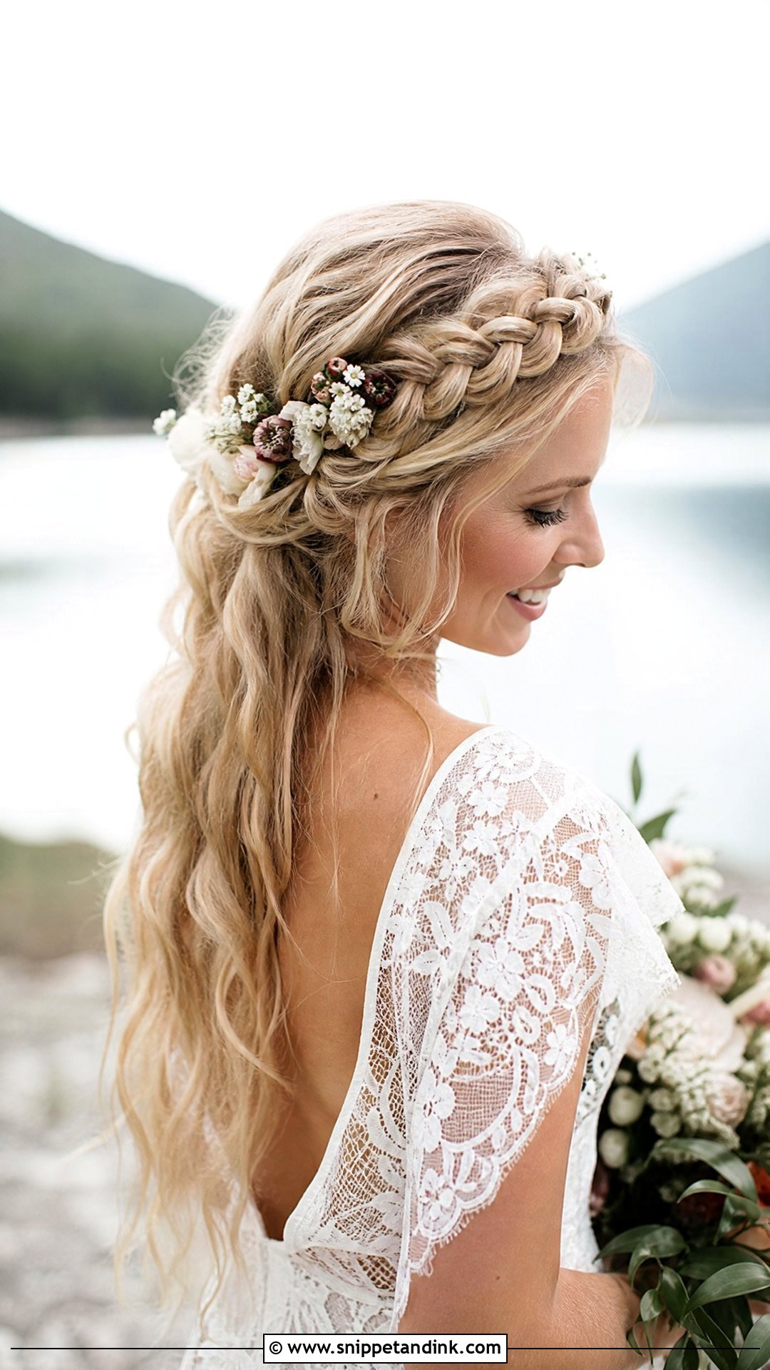 Braided Crown Wedding Hairstyle - Snippet and Ink - 20 Lauren Kyle Wedding Hair Ideas