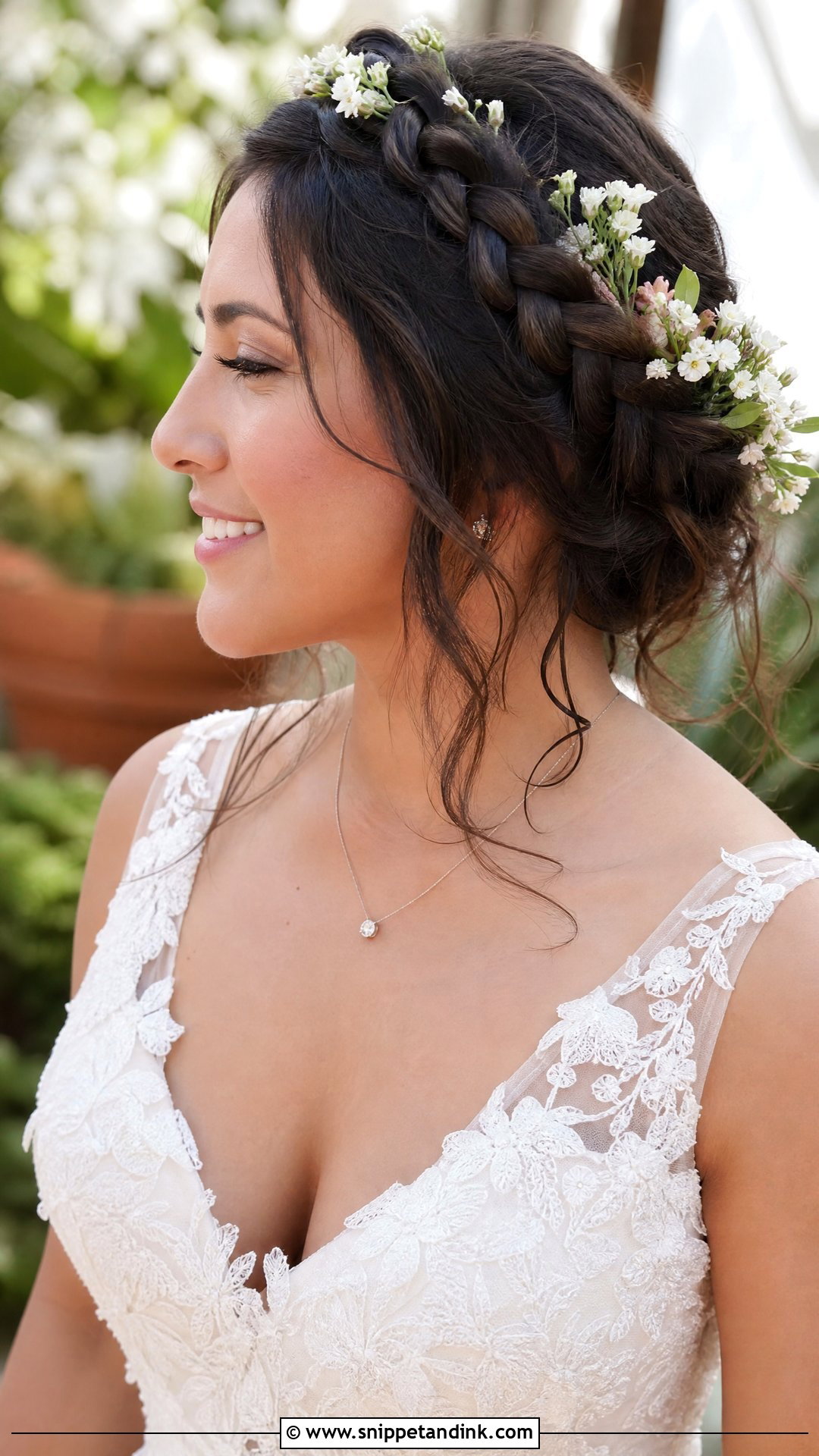 Braided Crown Wedding Hairstyle - Snippet and Ink - 20 Medium Wedding Hairstyle Ideas