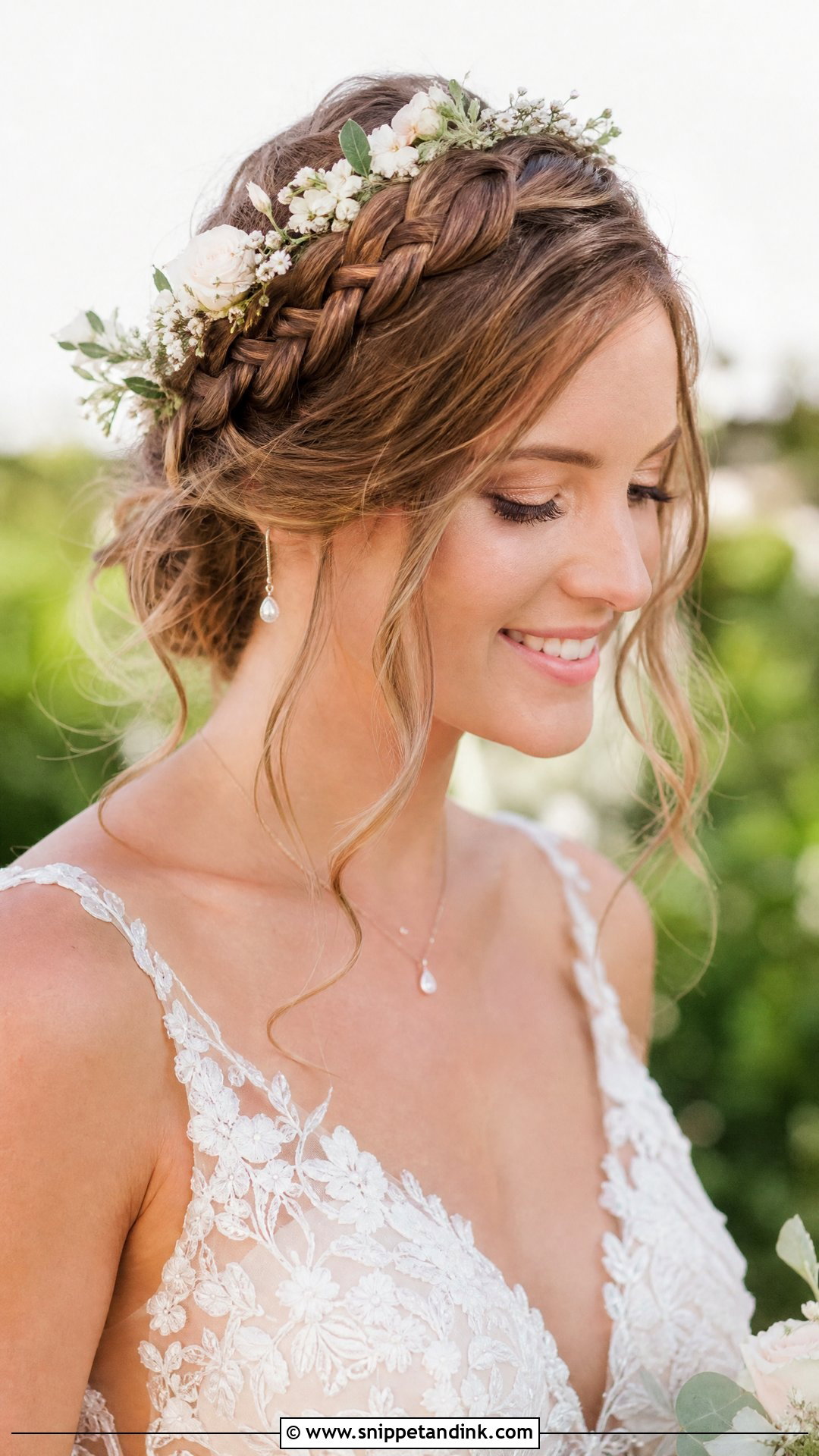 Braided Crown Wedding Hairstyle - Snippet and Ink - 20 Retro Wedding Hair Ideas