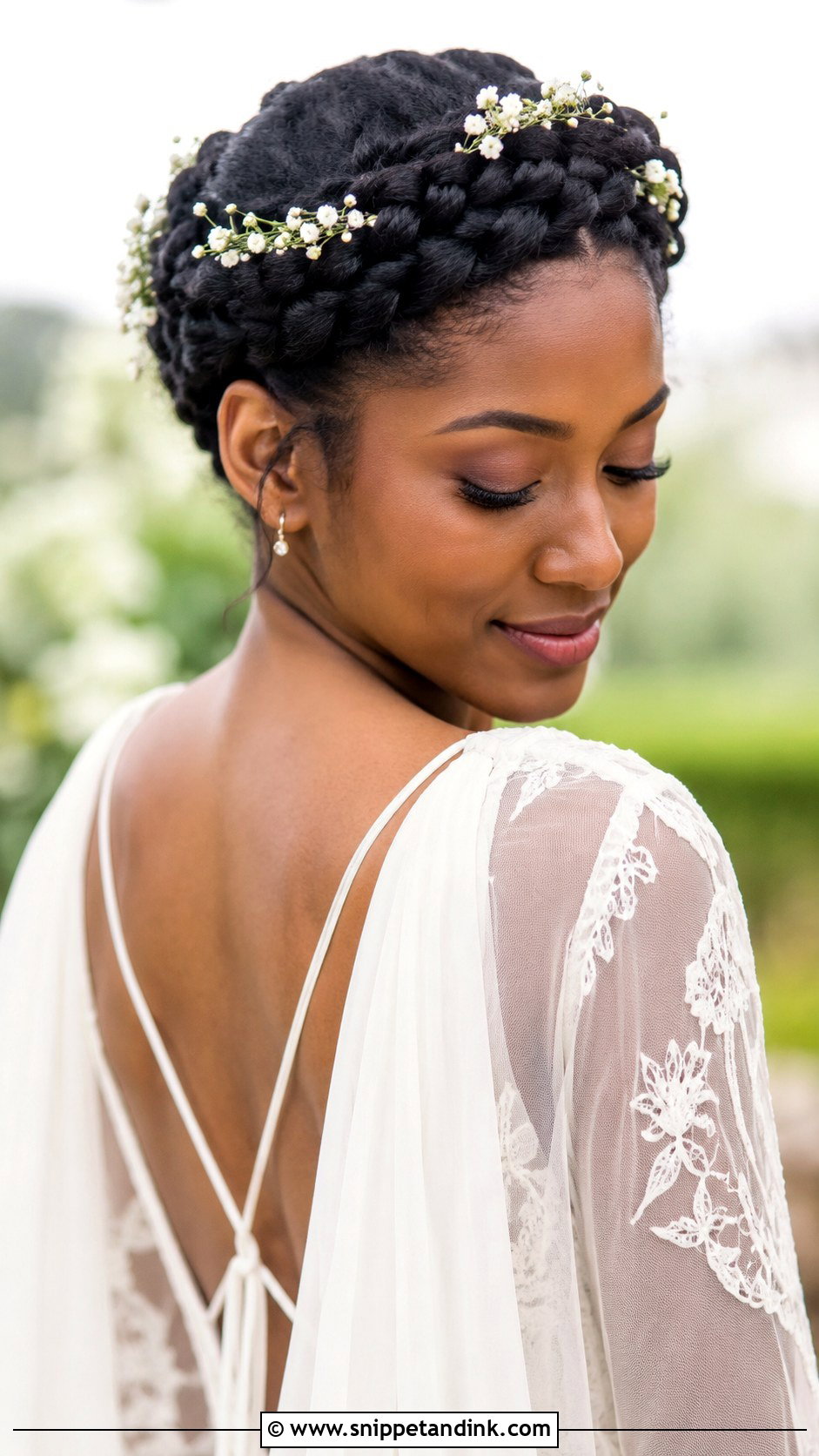 Braided Crown Wedding Hairstyle - Snippet and Ink - 25 Bridal Hair Black Women Ideas