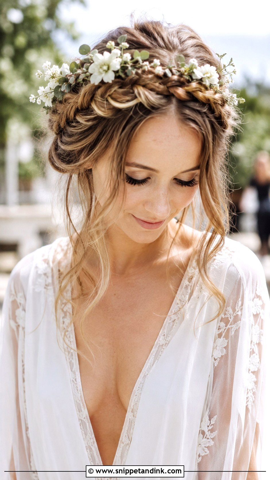 Braided Crown Wedding Hairstyle - Snippet and Ink - 25 Cute Wedding Hairstyles