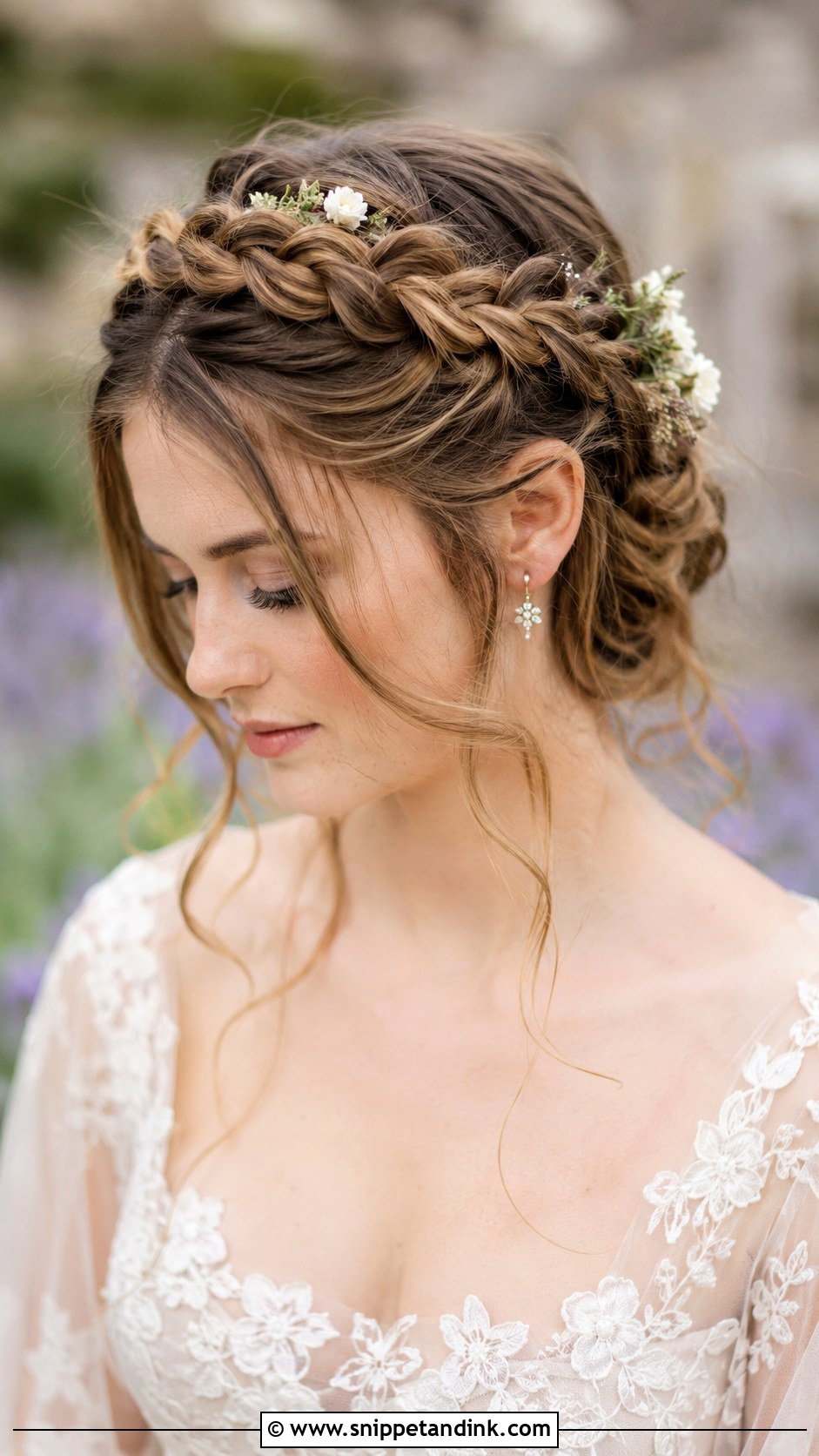Braided Crown Wedding Hairstyle - Snippet and Ink - 25 Romantic Wedding Hair Ideas