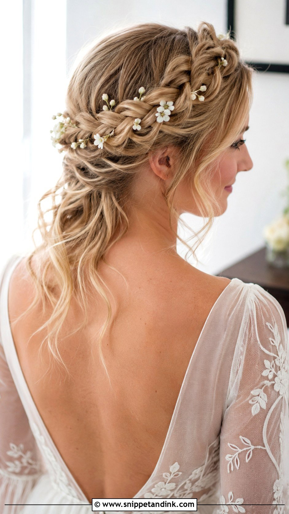 Braided Crown Wedding Hairstyle - Snippet and Ink - 15 Lesbian Wedding Hairstyles