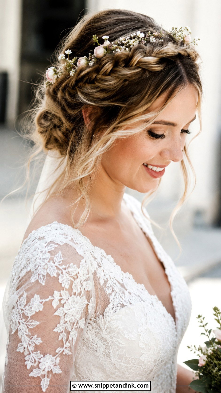 Braided Crown Wedding Hairstyle - Snippet and Ink - 30 Wedding Hairdo Ideas
