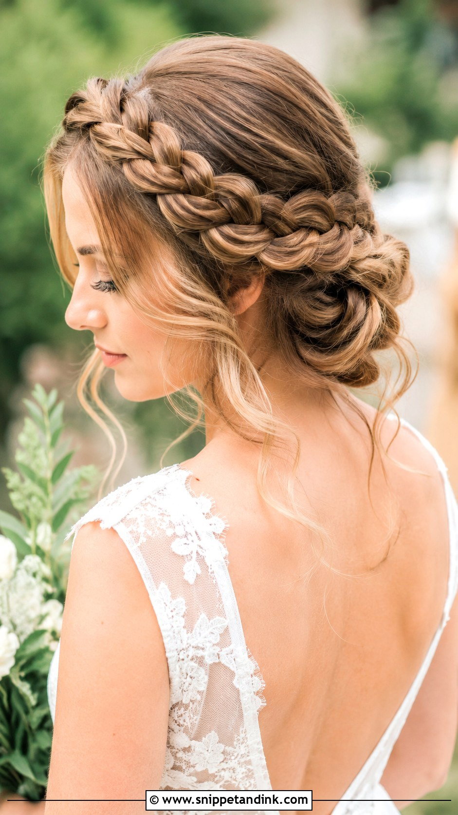 Braided Crown Wedding Hairstyle For Long Hair - Snippet and Ink - 20 Casual Wedding Hairstyles for Long Hair