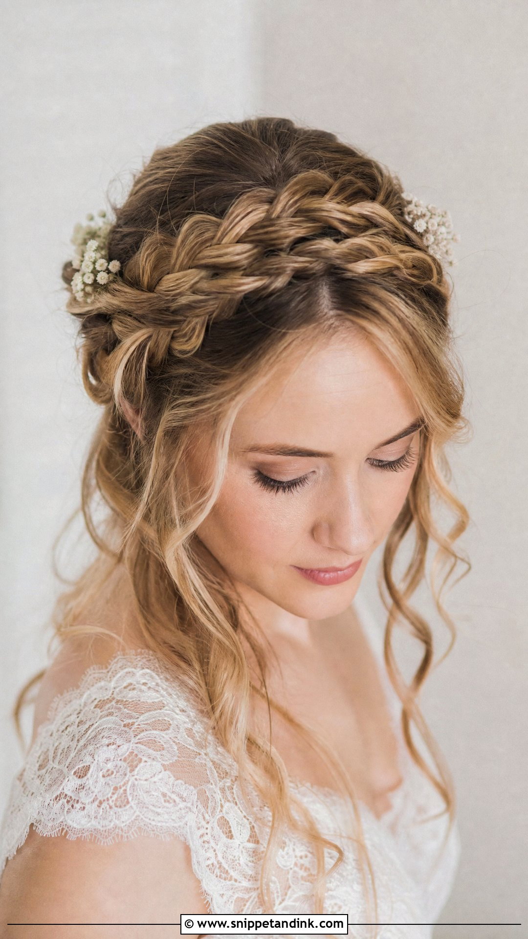 Braided Crown Wedding Hairstyle For Long Hair - Snippet and Ink - 15 Easy Do It Yourself Long Hair Wedding Hairstyles