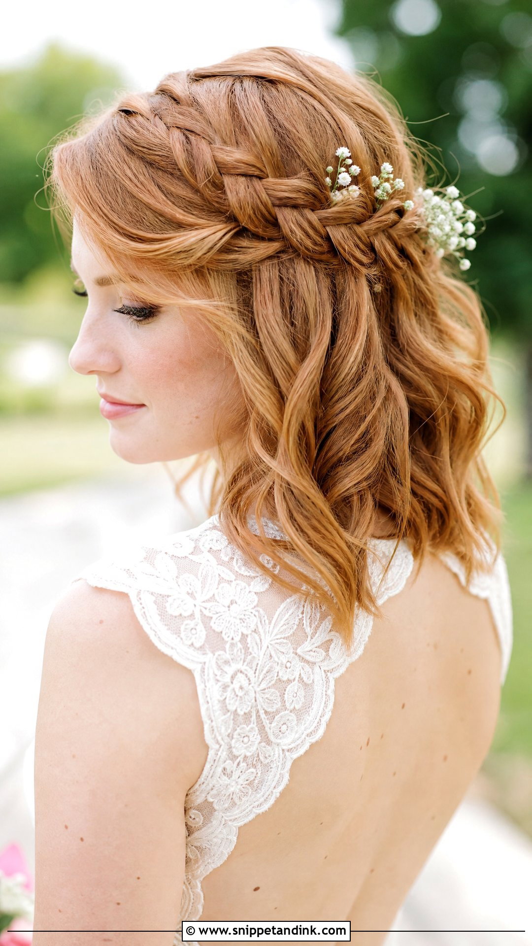 Braided Crown Wedding Hairstyle For Medium Hair - Snippet and Ink - 15 Easy Hairstyles for Medium Hair for Wedding