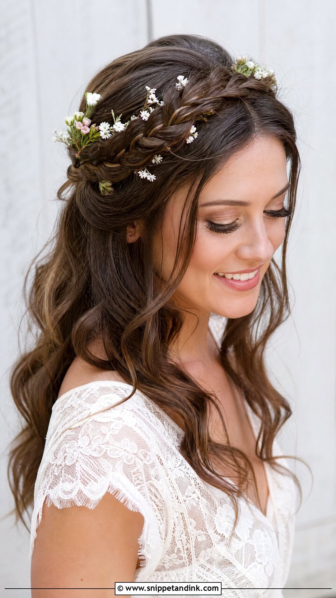 Braided Crown Wedding Hairstyle for Brown Hair - Snippet and Ink - 20 Wedding Hairstyles Brown Hair
