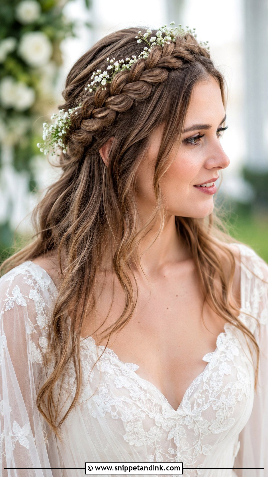 Braided Crown Wedding Hairstyle for Long Hair - Snippet and Ink - 30 Wedding Hair Styles for Long Hair