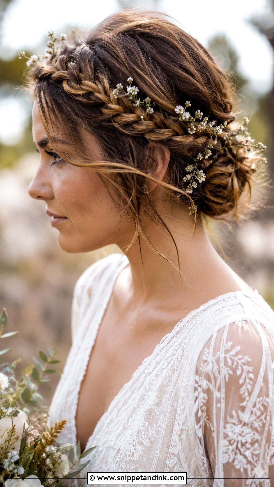 Braided Crown Wedding Hairstyle for Short Hair - Snippet and Ink - 20 Wedding Hairstyle Short Hair Ideas