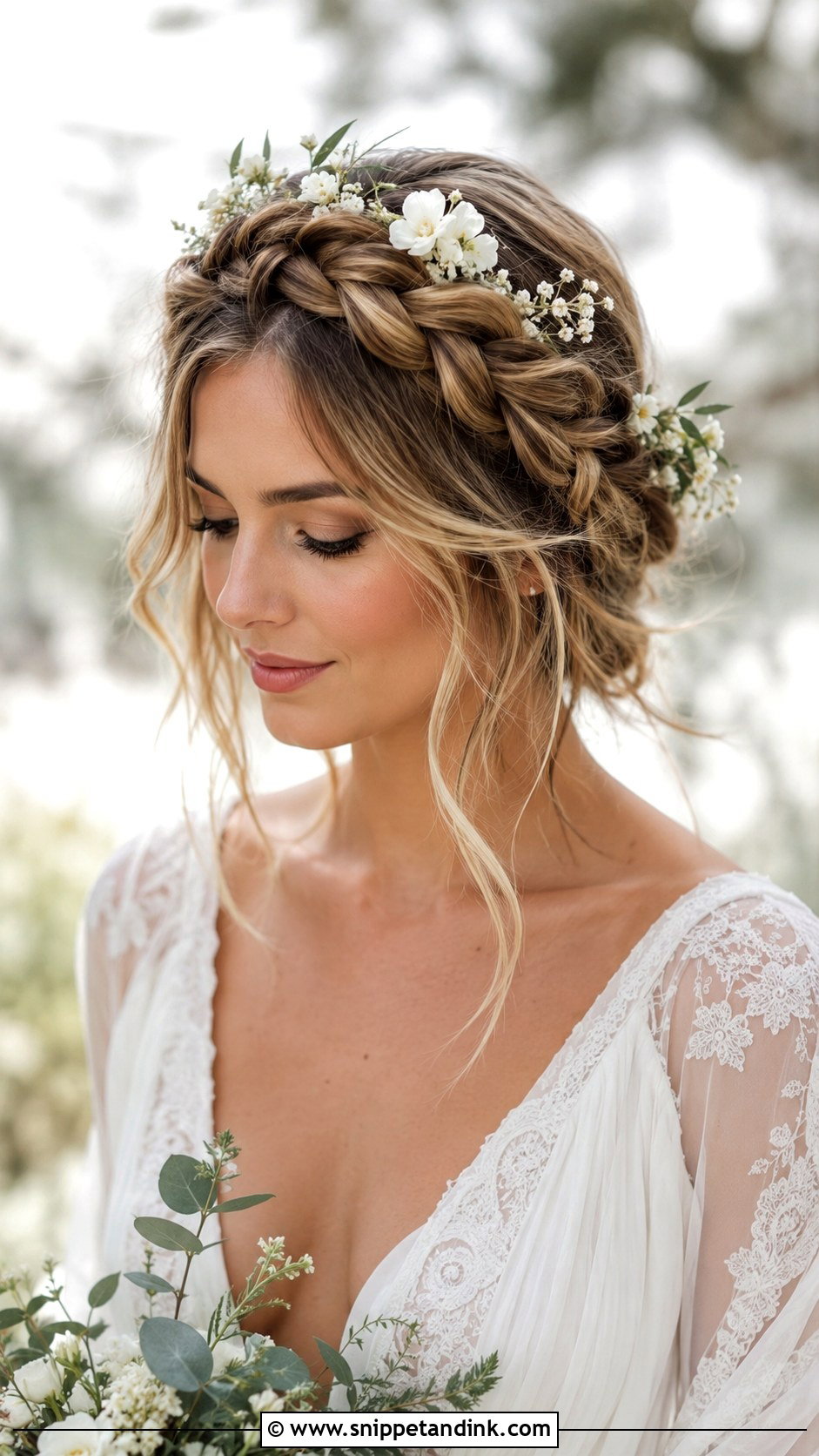 Braided Crown Wedding Updo - Snippet and Ink - 20 Up Do Wedding Hairstyles