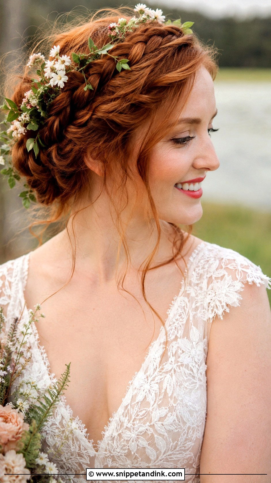 Braided Crown Wedding Updo - Snippet and Ink - 25 Wedding Updos for Medium Length Hair