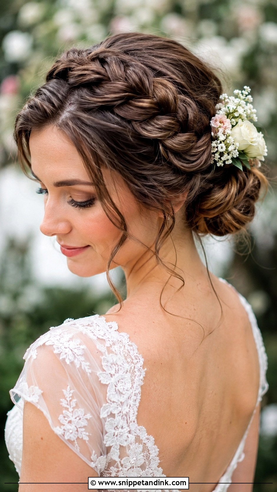 Braided Crown Wedding Updo for Fine Hair - Snippet and Ink - 25 Bridal Hair for Fine Hair Ideas