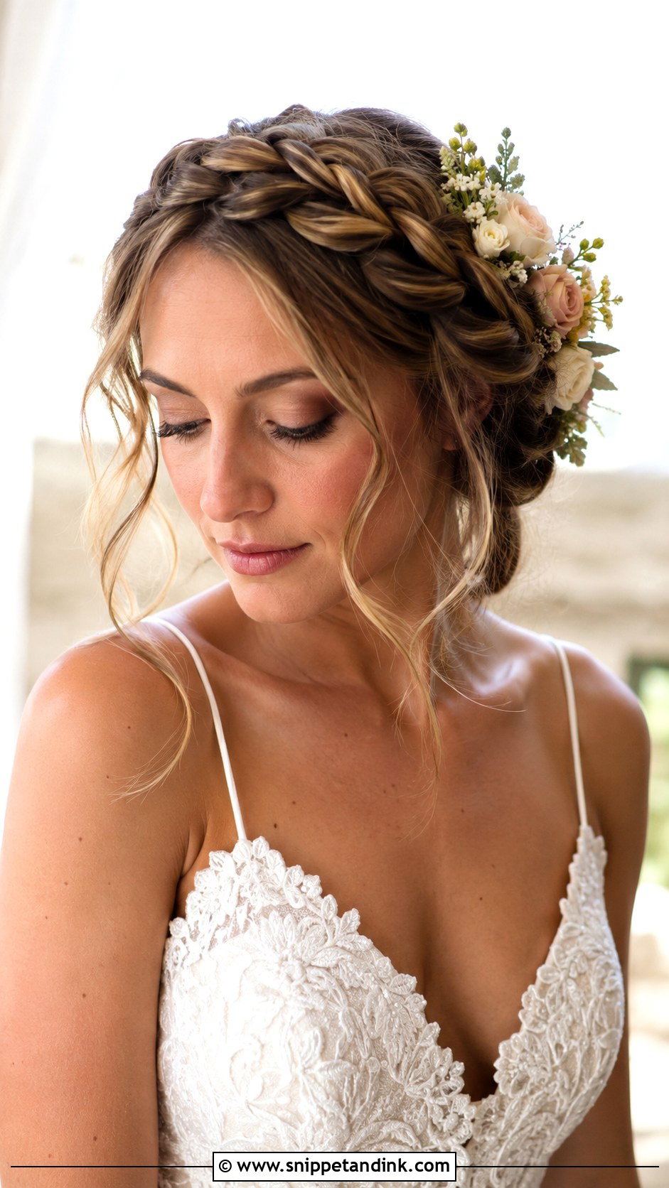 Braided Crown With Flower Fascinator - Snippet and Ink - 25 Facinators Wedding Hairstyles
