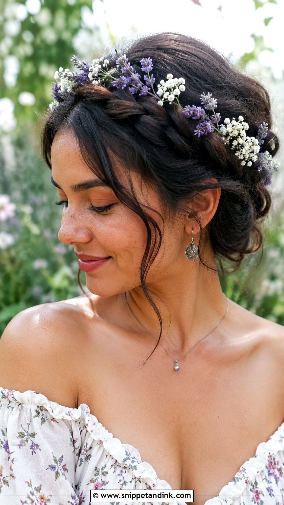 Braided Crown With Flowers - Snippet and Ink - 20 Wedding Guest Braids Hairstyles