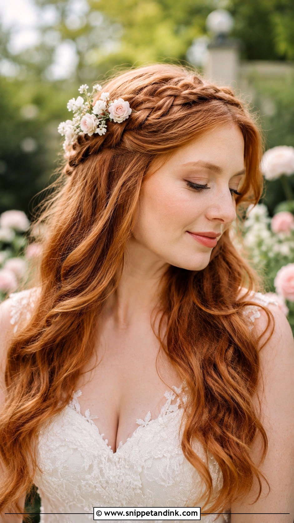 Braided Crown With Hair Down - Snippet and Ink - 20 Simple Bridal Hair Down Ideas