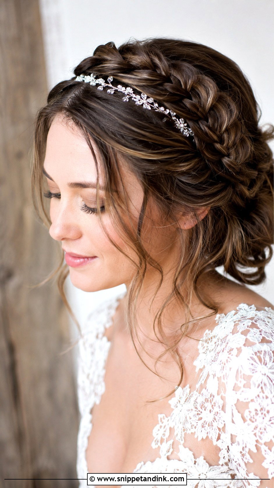 Braided Crown With Hairband - Snippet and Ink - 20 Hairband Wedding Hairstyle Ideas