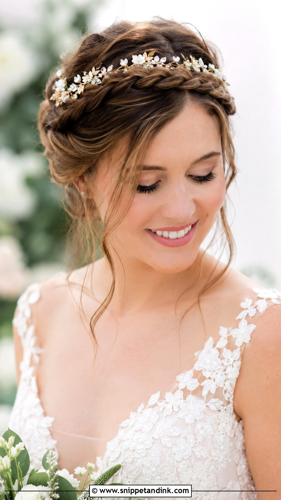 Braided Crown With Headband - Snippet and Ink - 20 Bride Hairstyles with Headband