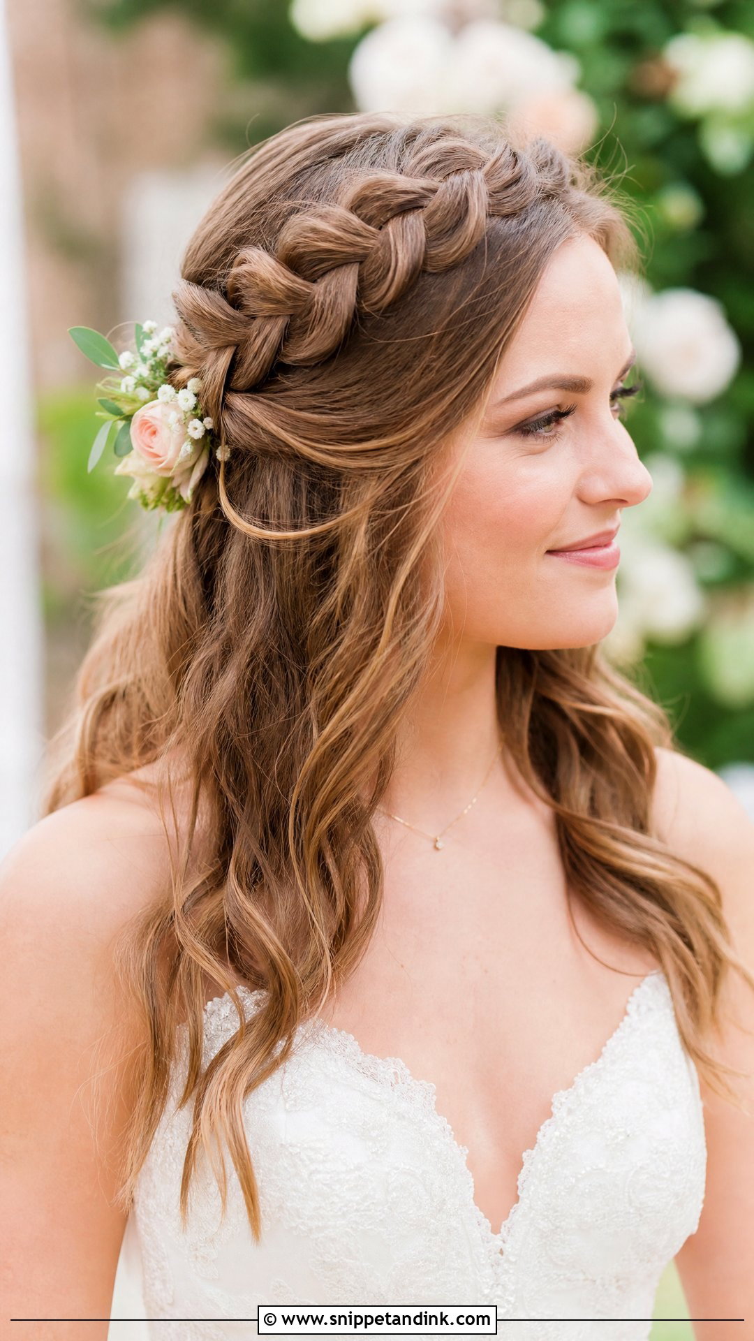 Braided Crown With Loose Waves - Snippet and Ink - 20 Hair Styles for Marriage
