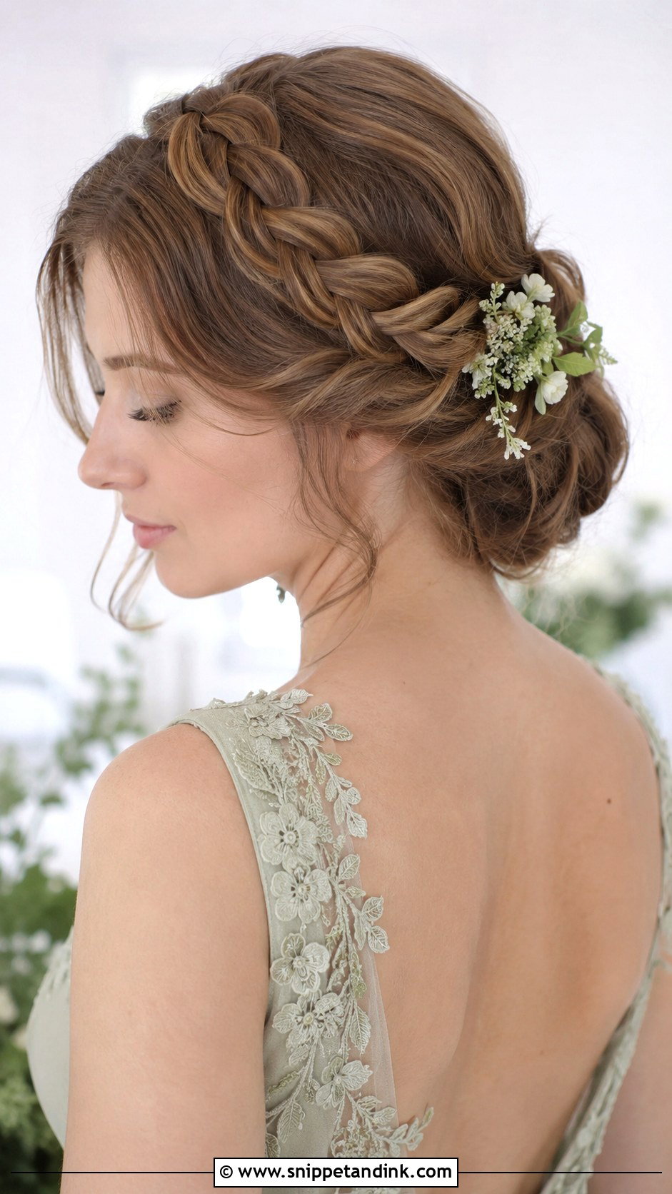 Braided Crown With Low Bun - Snippet and Ink - 25 Mother of the Bride Hair Updo Ideas