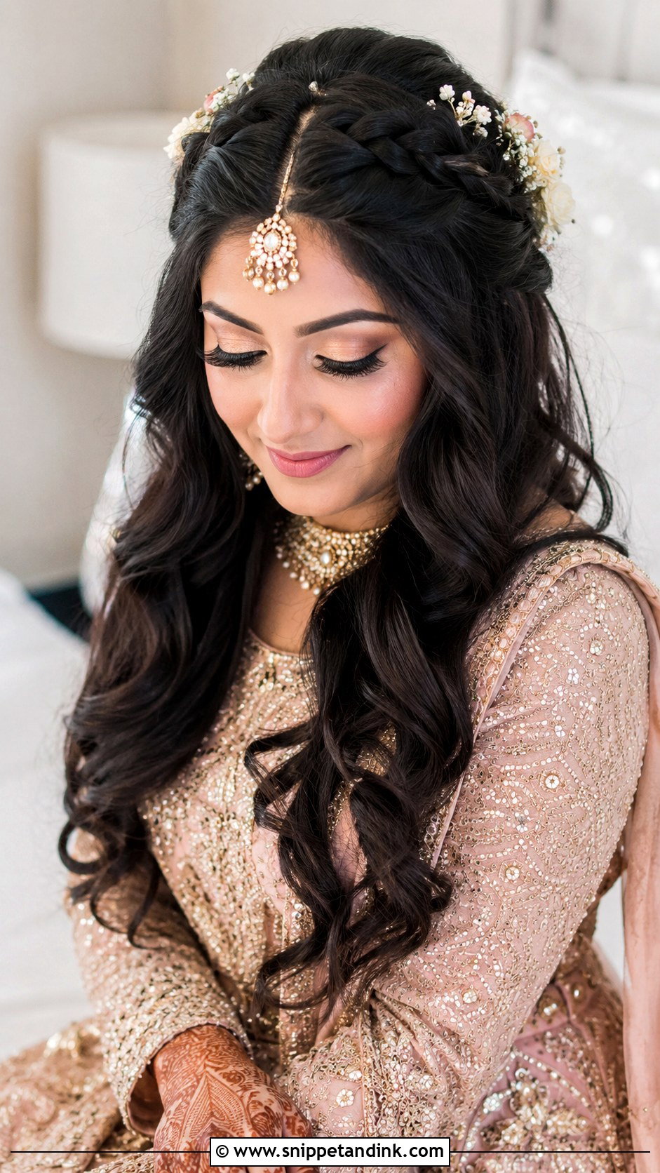 Braided Crown With Open Hair - Snippet and Ink - 25 Bridal Open Hairstyles